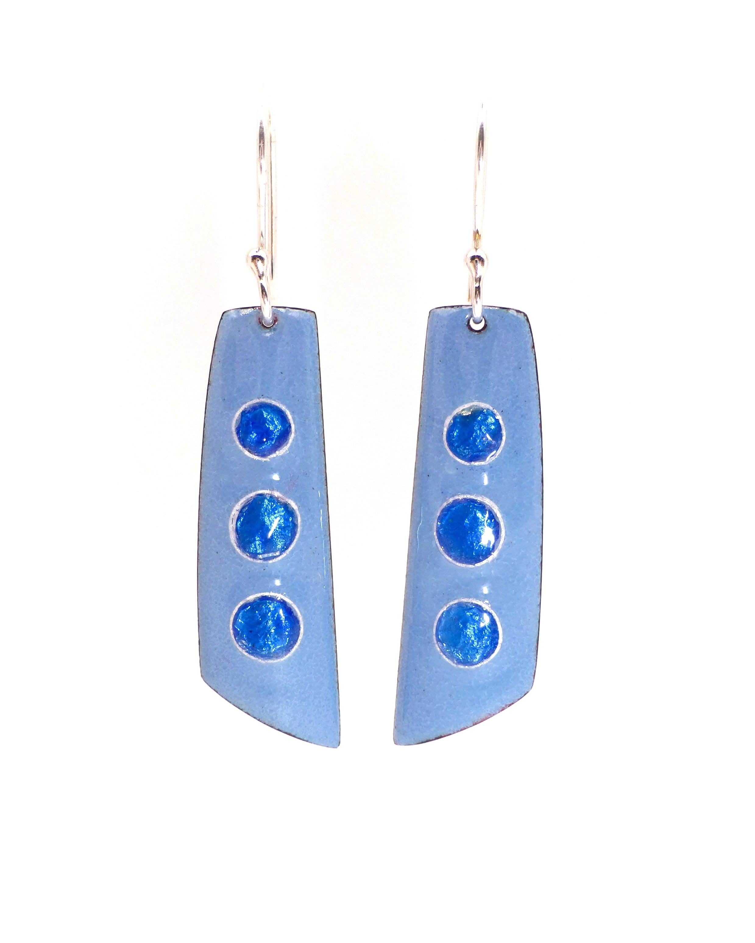 Earrings Silver Circles in blue